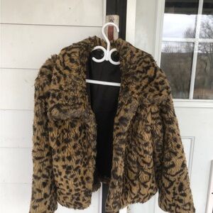 Leopard print Brown and Black Teddy Jacket